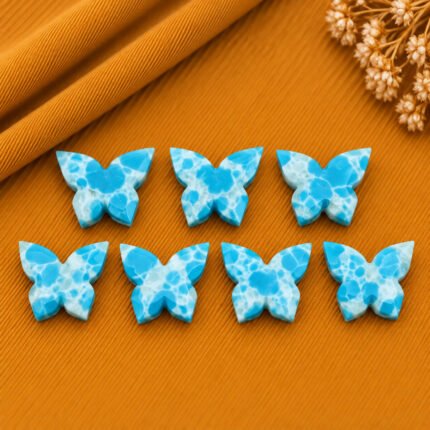 Blue Mohave Larimar Turquoise Faceted Butterfly Shape Loose Gemstone 14x10mm