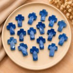Dark Blue Opal Faceted Cross Shape Loose Gemstone 15x10mm