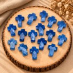 Dark Blue Opal Faceted Cross Shape Loose Gemstone 15x10mm