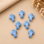 Light Blue Opal Faceted Cross Shape Loose Gemstone 15x10mm