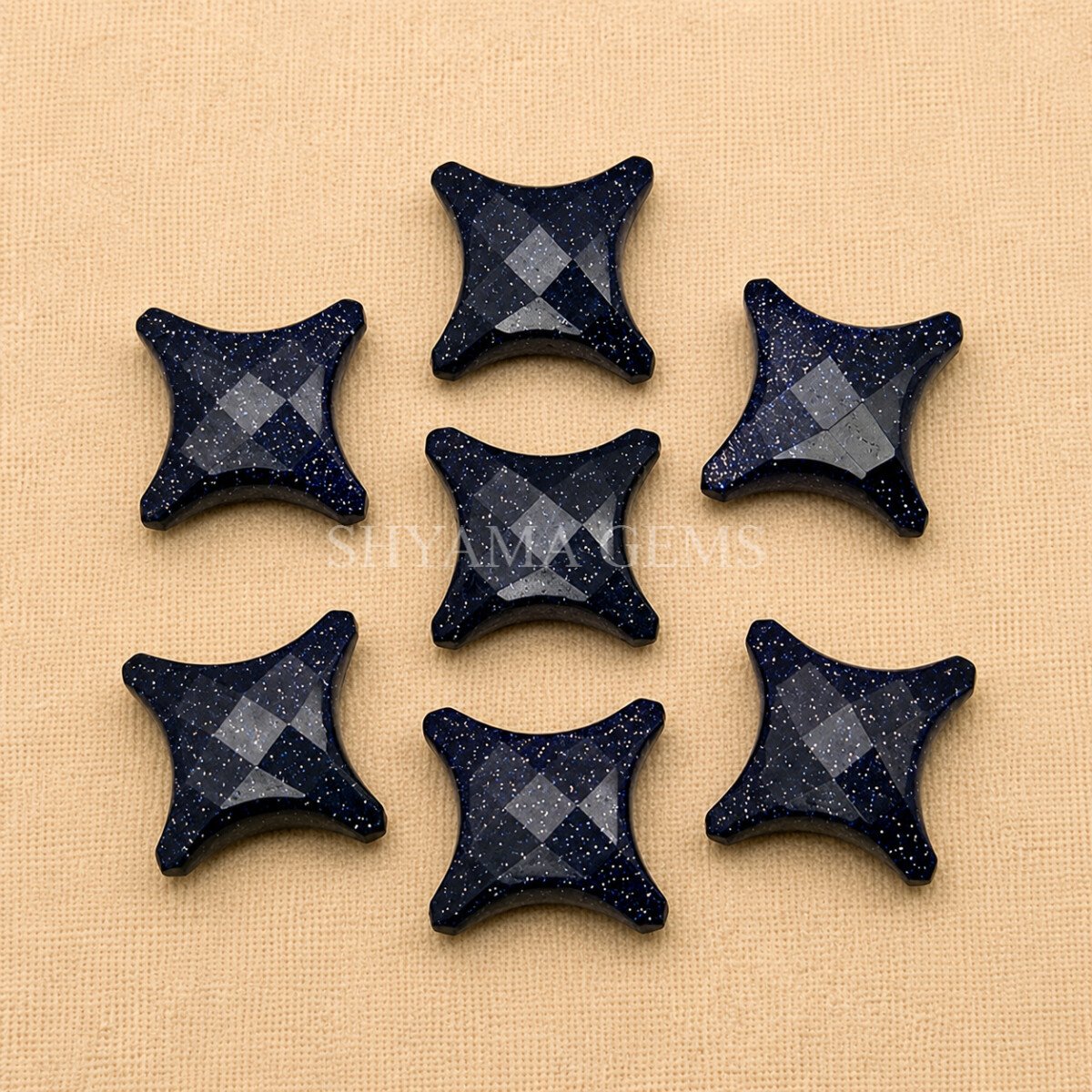 Black Sunstone Carved Ninja Star Loose Gemstone 12mm Black Sunstone Carved Ninja Star Loose Gemstone 12mm