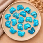 Blue Turquoise Hand Carved Butterfly Gemstone 13mm