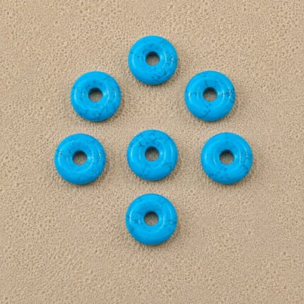 Blue Turquoise Donut Gemstone 15mm
