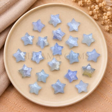 Blue Agate Star Faceted Loose Gemstone 10mm