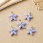 Blue Agate Starfish Carved 15mm Pendant