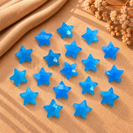 Blue Chalcedony Star Faceted Loose Gemstone 10mm