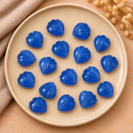 Blue Opal Shell Carved Loose Gemstone 12mm