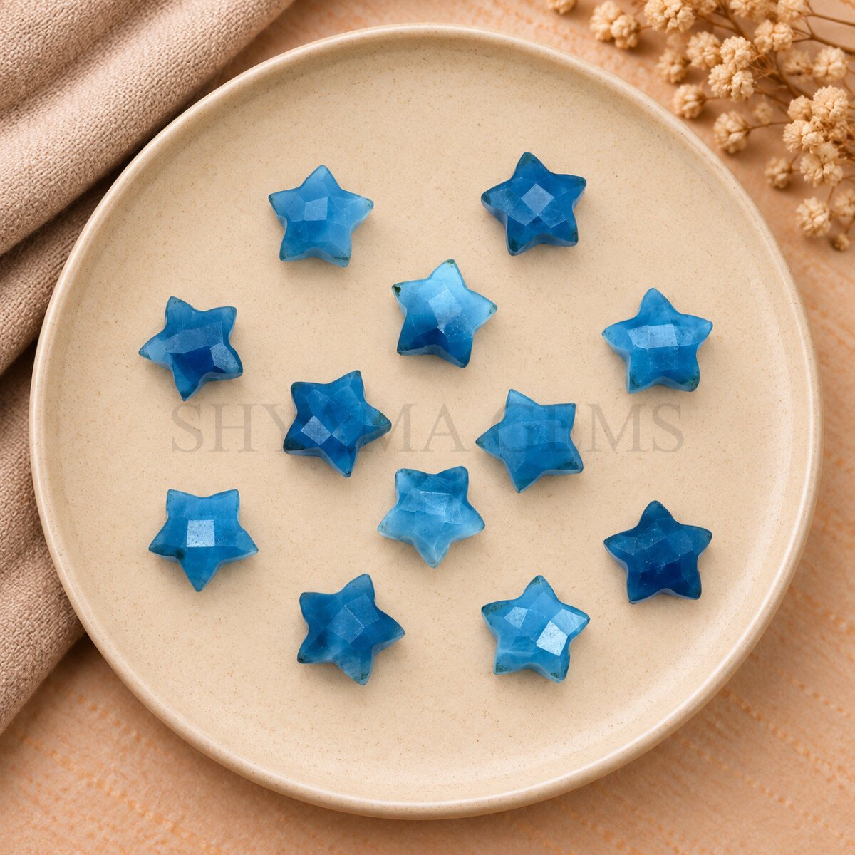 Blue Opal Star Faceted Loose Gemstone 10mm Blue Opal Star Faceted Loose Gemstone 10mm