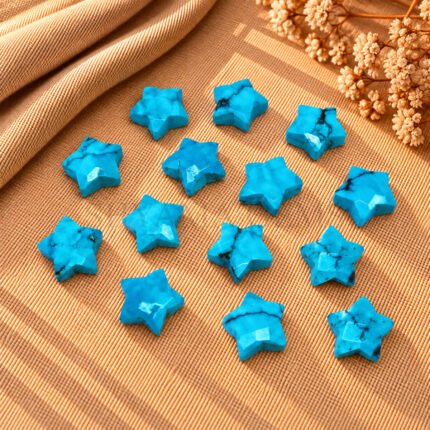 Blue Turquoise Star Faceted Loose Gemstone 10mm