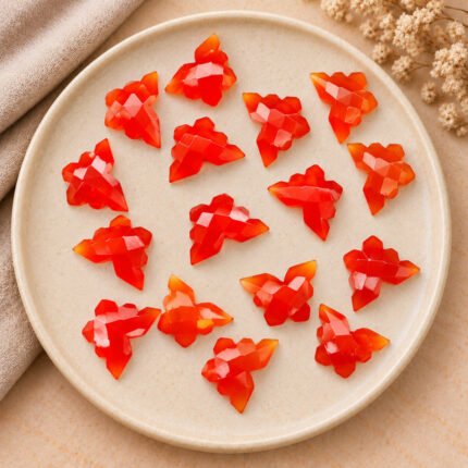 Carnelian Faceted Butterfly 14x10mm