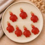 Carnelian Turtle Carved 18mm Gemstone Pendant