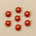 Carnelian Round Inlay Pendant 15mm
