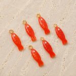Carnelian Fish Inlay Pendant 25x8mm