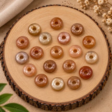 Chocolate Moonstone Donut Gemstone 15mm