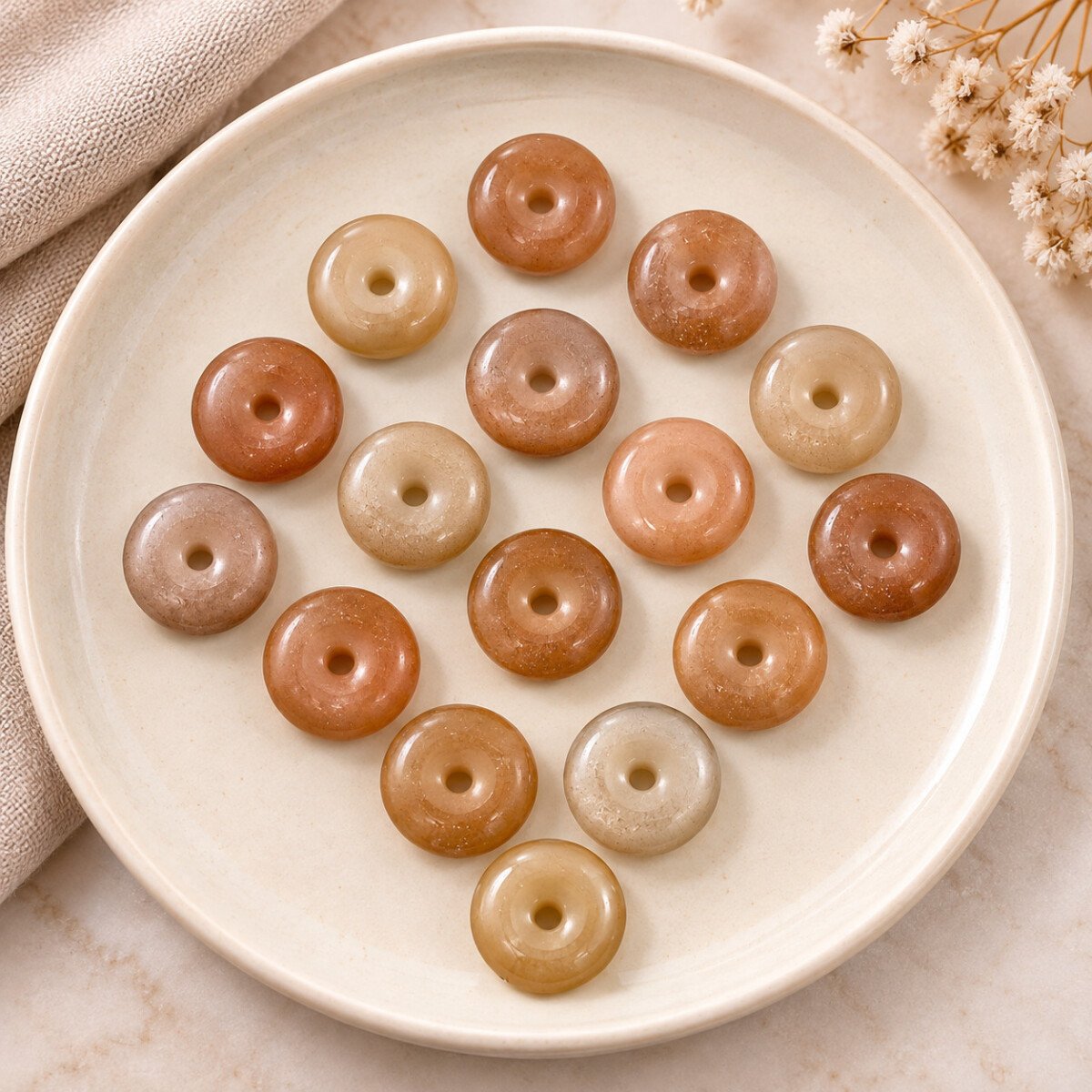 Chocolate Moonstone Donut Gemstone 15mm Chocolate Moonstone Donut Gemstone 15mm