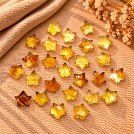 Citrine Quartz Star Faceted Loose Gemstone 10mm