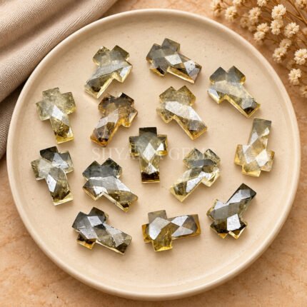 Citrine Faceted Cross Shape Loose Gemstone 15x10mm