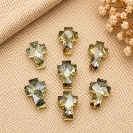 Citrine Faceted Cross Shape Loose Gemstone 15x10mm