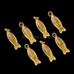 Citrine Quartz Fish Inlay Pendant 25x8mm