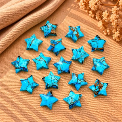 Copper Turquoise Star Faceted Loose Gemstone 10mm