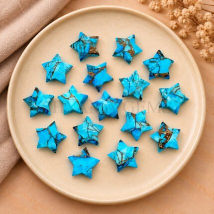 Copper Turquoise Star Faceted Loose Gemstone 10mm