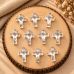 Crystal Quartz Faceted Cross Shape Loose Gemstone 15x10mm