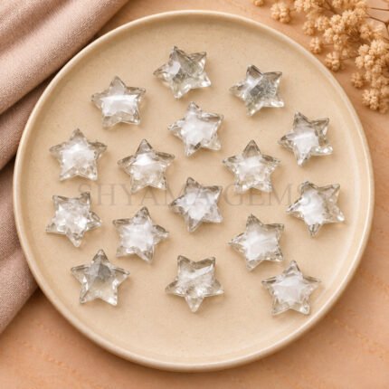 Crystal Quartz Star Faceted Loose Gemstone 10mm