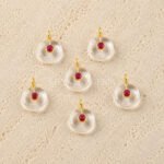 Crystal Quartz Round Inlay Pendant 15mm