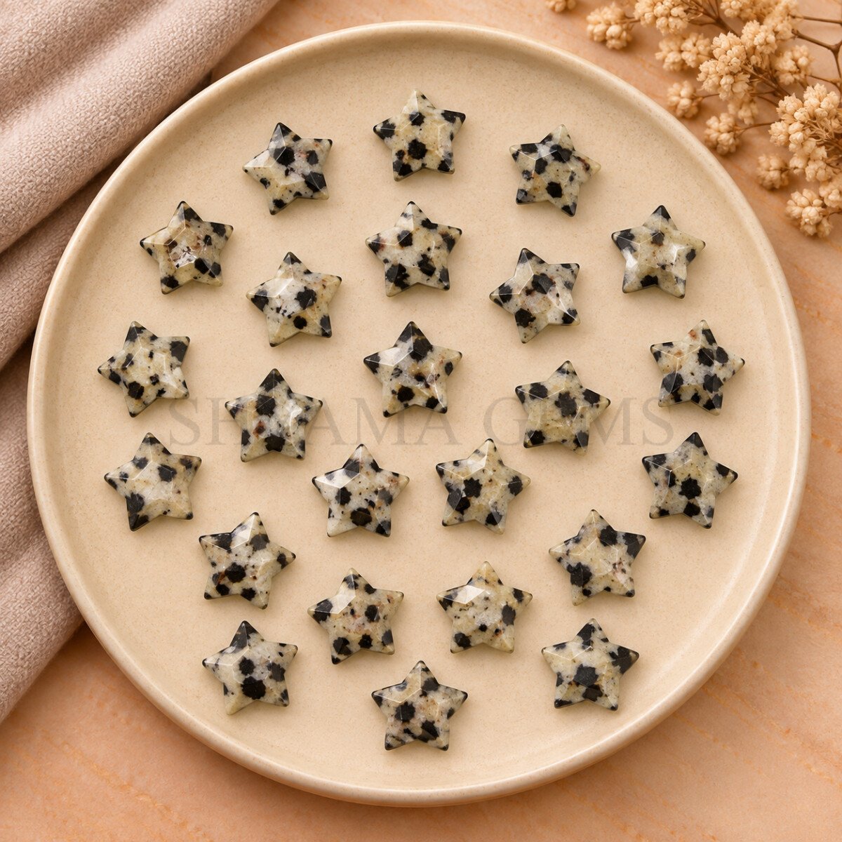 Dalmatian Jasper Star Faceted Loose Gemstone 10mm Dalmatian Jasper Star Faceted Loose Gemstone 10mm