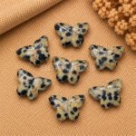 Dalmatian Jasper Hand Carved Butterfly Gemstone 13mm
