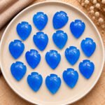 Dark Blue Chalcedony Leaf Carved Gemstone 14x10mm