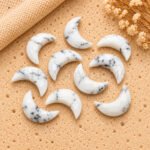 Dendritic Opal Faceted Moon Gemstone 17mm
