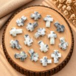 Dendrite Opal Faceted Cross Shape Loose Gemstone 15x10mm