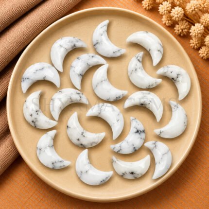 Dendritic Opal Faceted Moon Gemstone 17mm