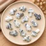 Dendrite Opal Faceted Cross Shape Loose Gemstone 15x10mm