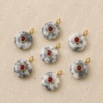 Dendrite Opal Round Inlay Pendant 15mm