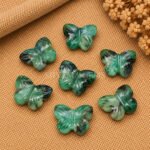 Emerald Hand Carved Butterfly Gemstone 13mm