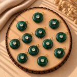 Emerald Round Inlay Pendant 15mm