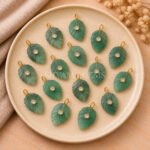 Emerald Leaf Inlay Pendant 14x10mm