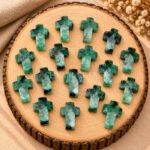 Emerald Faceted Cross Shape Loose Gemstone 15x10mm