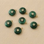 Emerald Round Inlay Pendant 15mm
