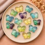 Multi Fluorite Hand Carved Butterfly Gemstone 13mm