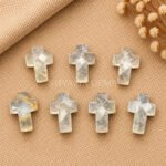 Golden Rutile Faceted Cross Shape Loose Gemstone 15x10mm