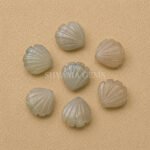 Grey Moonstone Carved Shell Gemstone 12mm
