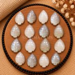 Grey Moonstone Leaf Carved Gemstone 14x10mm