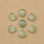 Green Amethyst Carved Shell Gemstone 12mm