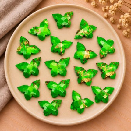 Green Mohave Copper Turquoise Butterfly 13mm