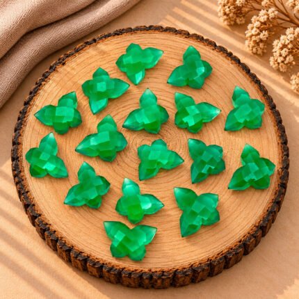 Green Onyx Hand Carved Butterfly 13mm