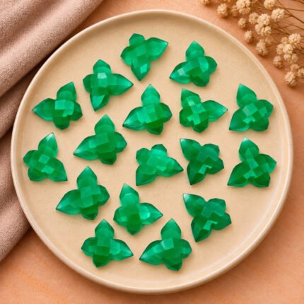 Green Onyx Hand Carved Butterfly 13mm