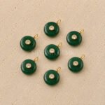 Green Onyx Round Inlay Pendant 15mm